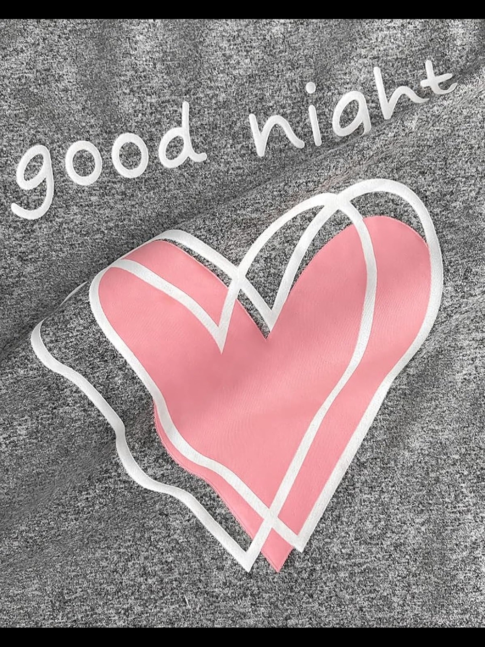 Gray & Pink 2-Piece Goodnight Heart Pajama Set - Picture 6 of 10